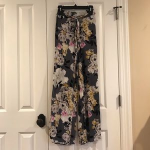 Floral Fun Pants with Side Slits